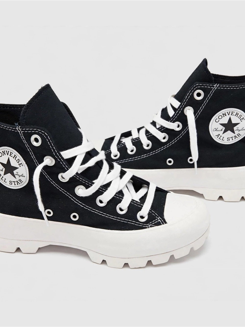 Converse Chuck Taylor All Star Lugged High Top Platform Black White Womens 7